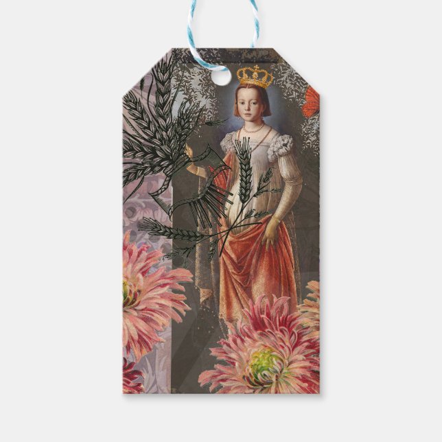 Etiqueta Para Presente Virgo Mulher Retrato Antiquado Rico Colorido (Frente)