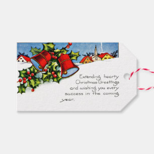 Etiqueta Para Presente Visgo de Natal Antigo & Sininhos
