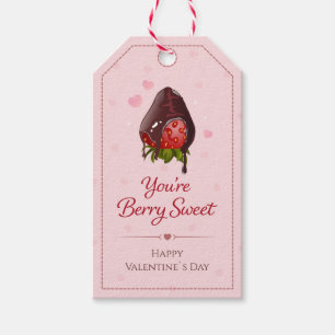 Etiqueta Para Presente Você é Doce Morango de Chocolate Rosa Fofo