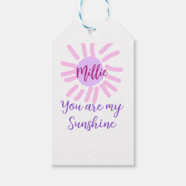 Etiqueta Para Presente Você é meu sol roxo púrpura, cor-de-rosa, raios so