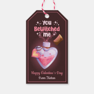 Etiqueta Para Presente Você Me Enfeitiçou Poção de Amor Rosa Escuro Místi