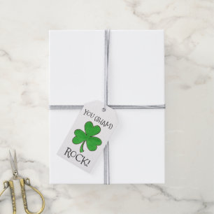 Etiqueta Para Presente Você (Sham) Rock Green Shamrock Clover Parabéns