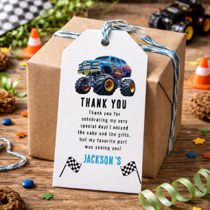 Etiqueta Para Presente Vroom Zoom Monster Truck Boom   Parte primeiro ani