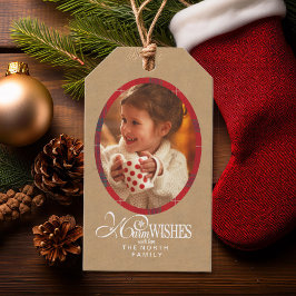 Etiqueta Para Presente Warm Wish Photo Kraft & Tartan Red ID589