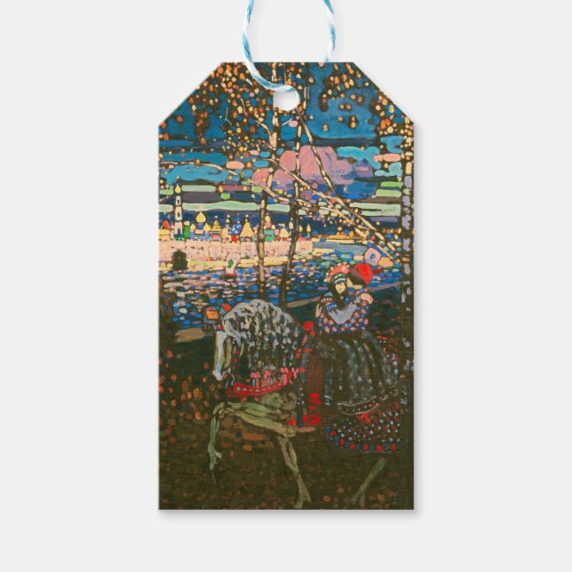 Etiqueta Para Presente Wassily Kandinsky O Casal a Cavalo Arte Russa (Frente)