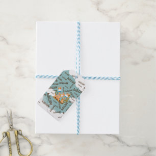 Etiqueta Para Presente Watercolor Baby Giraffe, Safari Animal Birday
