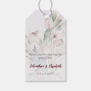 Etiqueta Para Presente Watercolor Boho Floral e Botanical Weding Favor