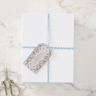 Etiqueta Para Presente Watercolor BOHO Rustic Woodland Floral Unicorn