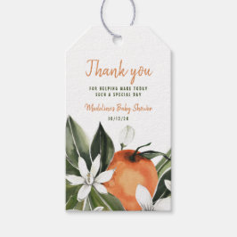 Etiqueta Para Presente Watercolor Cutie Orange Blossomes Obrigado