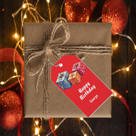 Etiqueta Para Presente Watercolor Gift Boxes Birthday Tag Design