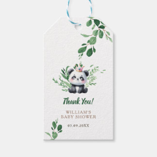 Etiqueta Para Presente Watercolor Greenery Bonito Chá Panda Obrigado