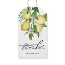 Watercolor Lemon e Blossomo Aniversário Obrigado