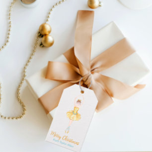 Etiqueta Para Presente Watercolor Nutcracker Ballerina