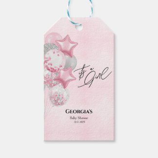 Etiqueta Para Presente Watercolor Pink Balloons Its A Girl Baby Shower