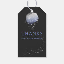 Etiqueta Para Presente Watercolor Stars Night Sky Chá de fraldas Obrigado