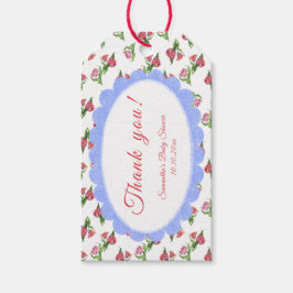 Etiqueta Para Presente Watercolor vintage Flowers Baby Shower Thank you