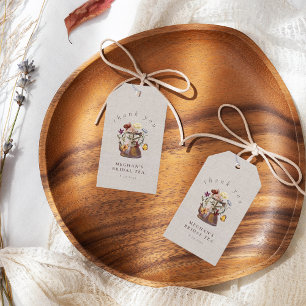 Etiqueta Para Presente Watercolor Wildflower Tea Party Obrigado