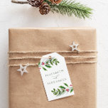 Etiqueta Para Presente Watercolor Winter Greenery Modern Christmas<br><div class="desc">Melhore sua experiência de doação de Natal com esta elegante Tag de presente de Natal do inverno. Feita com cuidado e concebida para adicionar um toque personalizado aos vossos presentes, esta etiqueta é um delicioso complemento aos vossos preparados festivos. Apresentando uma encantadora pintura aquosa de verde-inverno e bagas vermelhas vibrantes,...</div>
