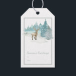 Etiqueta Para Presente Watercolor Woodland Winter Deed Christmas<br><div class="desc">Watercolor Woodland Winter Deer Christmas tags de Ricaso</div>