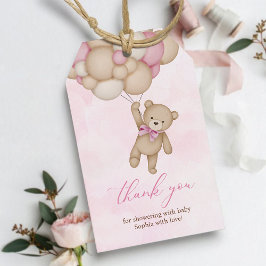 Etiqueta Para Presente We Can Bearly Wait Baby Shower Pink Thank You