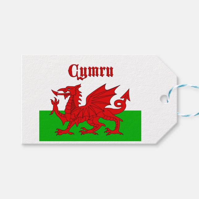 Etiqueta Para Presente Welsh Flag Cymru (Frente (horizontal))