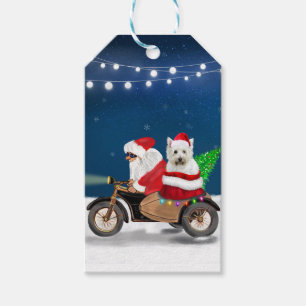 Etiqueta Para Presente West Highland White Terrier Natal Santa Claus
