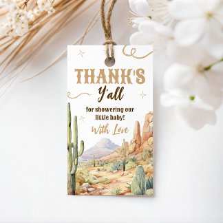 Etiqueta Para Presente Western Baby Shower Favor Tag