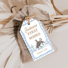 Etiqueta Para Presente Western Blue Rodeo Cowboy Gift Tag