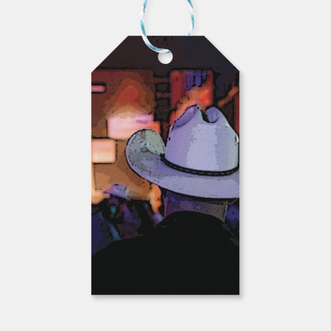 Etiqueta Para Presente Western Cowboy Country Music Night Club (Verso)