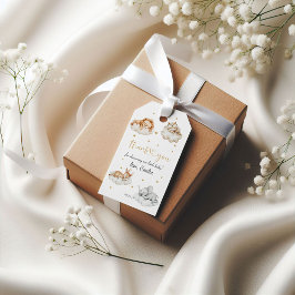 Etiqueta Para Presente Whimsic Neutral Watercolor Animais Dormidos Bebê