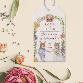 Etiqueta Para Presente Whimsical Boho Bunny Rabbit Amor Casamento Floral