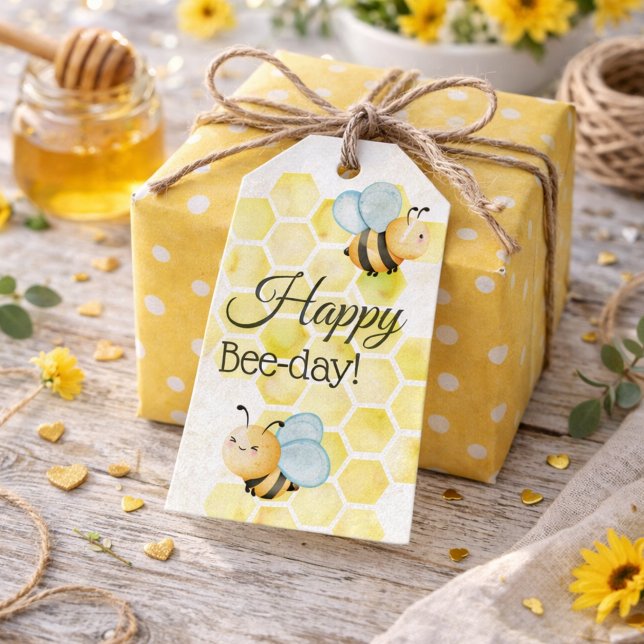 Etiqueta Para Presente Whimsical Bumblebee Birthday (Criador carregado)