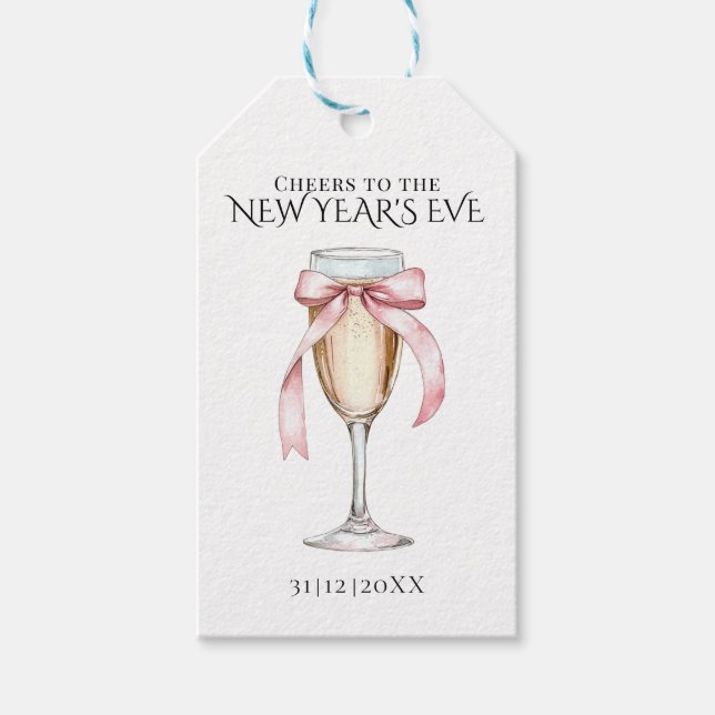 Etiqueta Para Presente Whimsical  Champagne New Year's Eve Party  (Frente)