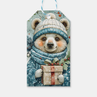 Etiqueta Para Presente Whimsical Polar Bear Christmas