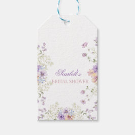 Etiqueta Para Presente Whimsical Soft Wildflowers Cottage Garden Wedding