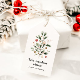 Etiqueta Para Presente Whimsical Watercolor Christmas Tree Personalized
