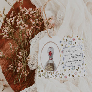 Etiqueta Para Presente Whimsical Wildlings   Vintage Animais Obrigado