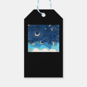 Etiqueta Para Presente Whimsigoth Clouds Sun Moon Witchy Classic