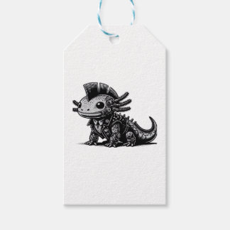 Etiqueta Para Presente Whimsigoth Cyborg Axolotl Vintage Art Classe Desig