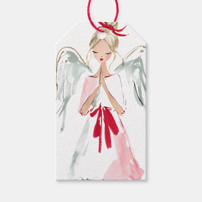 Etiqueta Para Presente White Christmas Angel (Frente)