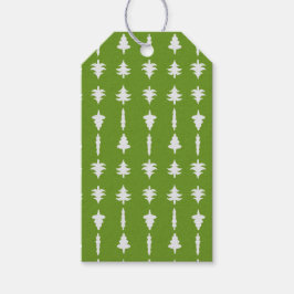 Etiqueta Para Presente White Christmas Trees on Green Holiday