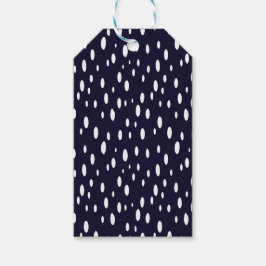 Etiqueta Para Presente White Snow Dot Pattern Satin