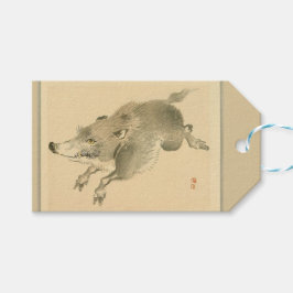 Etiqueta Para Presente Wild Boar (Arte japonesa) (por Kono Bairei)