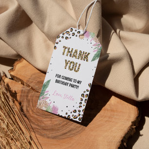 Etiqueta Para Presente Wild One Leopard primeiro aniversario Party Obriga