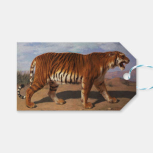 Etiqueta Para Presente Wild Tiger Stalking its Prey (por Rosa Bonheur)