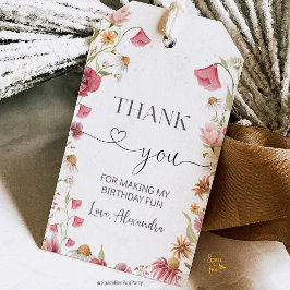 Etiqueta Para Presente Wildflower Birthday Garden Party 