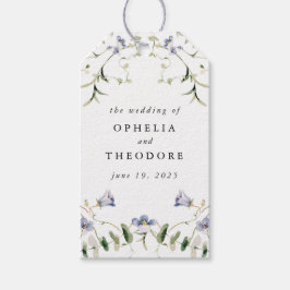 Etiqueta Para Presente Wildflower Blue Watercolor Casamento Favor Obrigad
