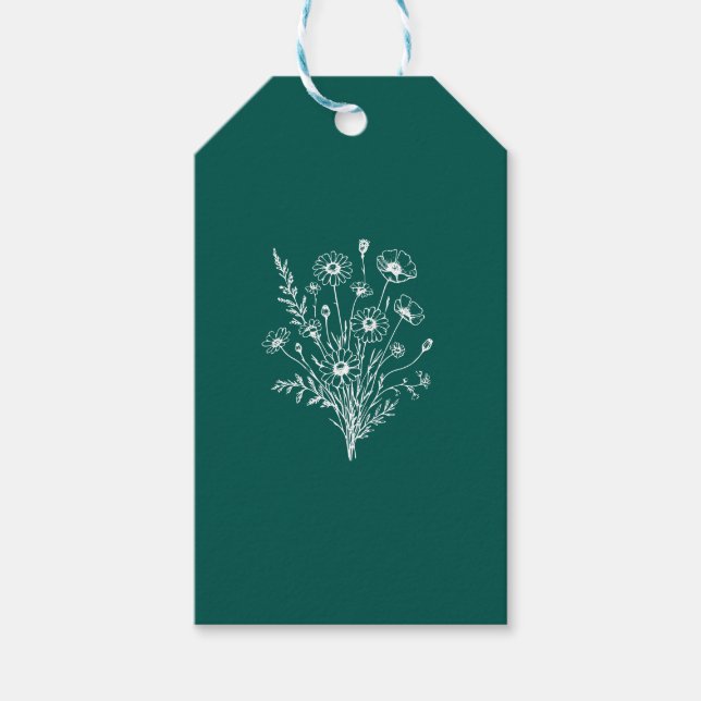 Etiqueta Para Presente Wildflower Elegance-Wedding- (Frente)