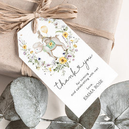 Etiqueta Para Presente Wildflower Lamb & Bunny Balloon Obrigado