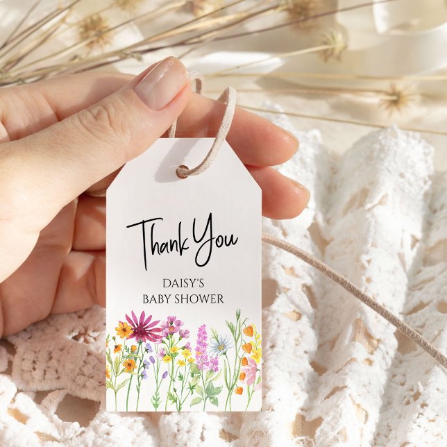 Etiqueta Para Presente Wildflower Meadow Personalizado Obrigado (Thank you gift tag from my Wildflower Meadow collection)